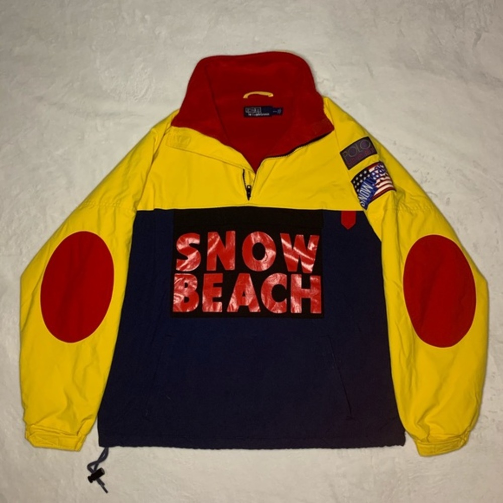 Rare Retro Polo Ralph Lauren Snow Beach Original Pull Over Sweater Stadium Small
